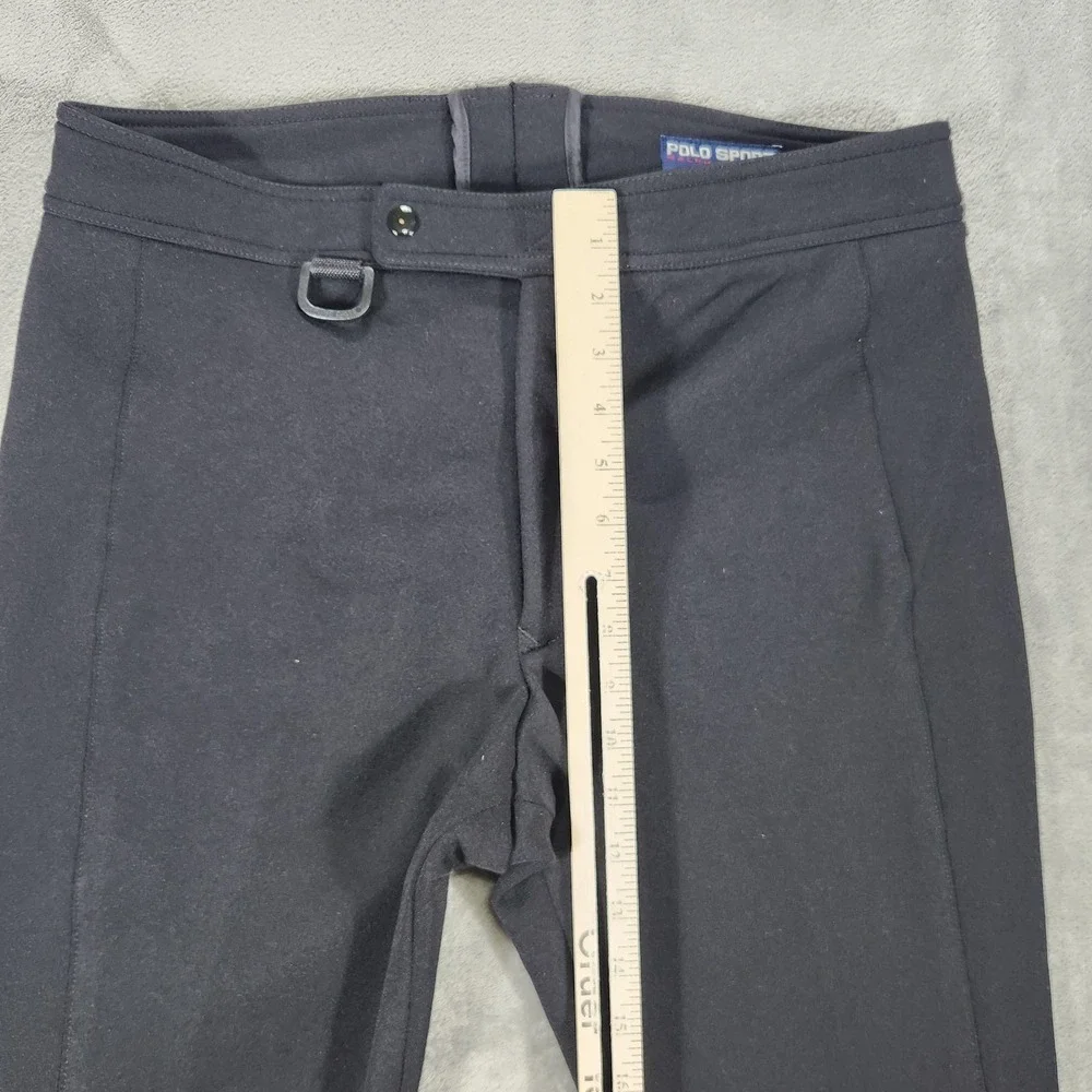 Vintage Polo Sport Ralph Lauren Snow Pants Mens 33x30 Black Stirrup Ski Zip Cuff